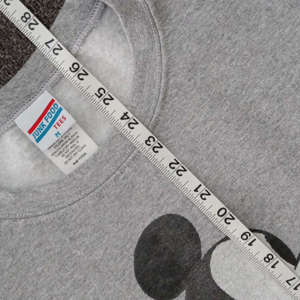 ❤️Junk Food❤️ - Unisex Heather Gray Mickey Mouse Oversized Fleece Sweatshirt - Picture 8 of 10